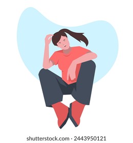 woman posing for a photo. model. beauty. artist. suitable for women's themes. flat vector illustration.