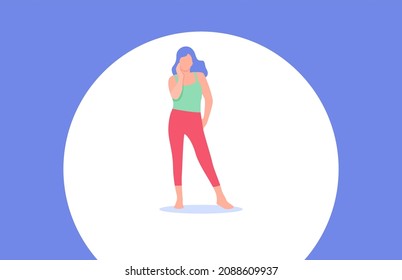 woman posing in simple fashionable clothes