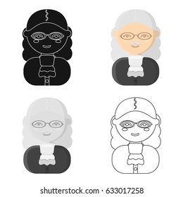 The woman in the position of judge. Woman in the judicial mantle. On the woman judge points.Illustration for web and mobile design.