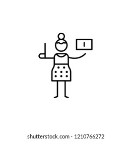 Woman, postcard icon. Element of people in travel line icon. Thin line icon for website design and development, app development. Premium icon