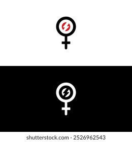 woman power female logo vector illustration template design