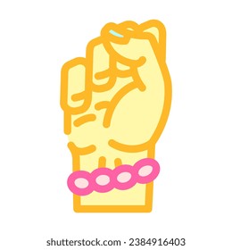 woman power fist feminism color icon vector. woman power fist feminism sign. isolated symbol illustration