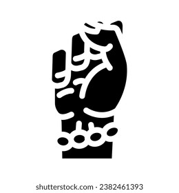 woman power fist feminism glyph icon vector. woman power fist feminism sign. isolated symbol illustration