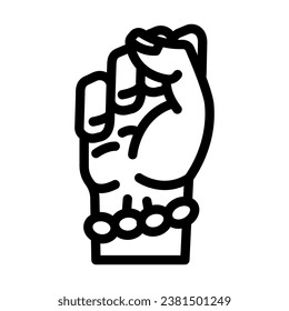 woman power fist feminism line icon vector. woman power fist feminism sign. isolated contour symbol black illustration