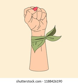 Woman power fist and protest vector