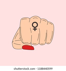 Woman power fist and protest vector