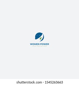 woman power logo around the world and love natural