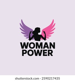 Woman power logo design template