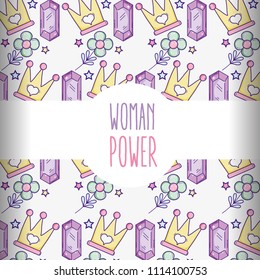 Woman power pattern background