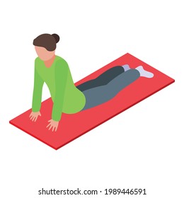 Woman practice stretch icon. Isometric of Woman practice stretch vector icon for web design isolated on white background