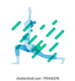 Woman practice yoga graphic design