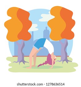 woman practice yoga pose exercise