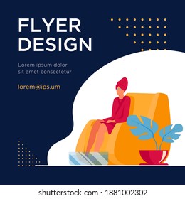 Woman practicing beauty care procedures at home. Bathrobe, mask for hair and eyes, bath for foot flat vector illustration. Skincare, self care concept for banner, website design or landing web page