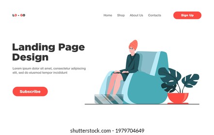 Woman practicing beauty care procedures at home. Bathrobe, mask for hair and eyes, bath for foot flat vector illustration. Skincare, self care concept for banner, website design or landing web page