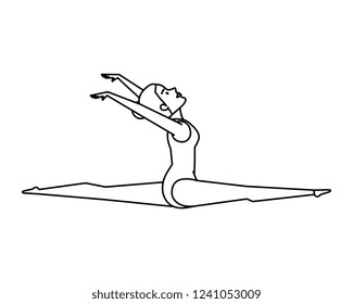 woman practicing exercice character