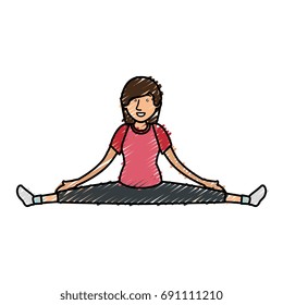 Woman practicing exercise character