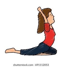 Woman practicing exercise character