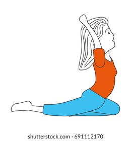 Woman practicing exercise character