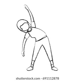 Woman practicing exercise character