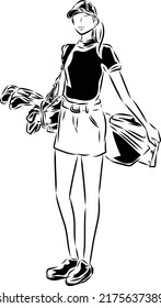 woman practicing golf at a golf course