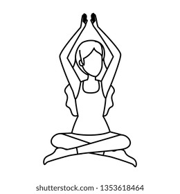 woman practicing lotus yoga position