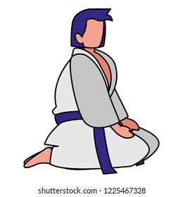 woman practicing martial arts character