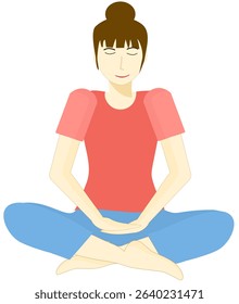 Woman is practicing meditation for inner calm and mental well-being