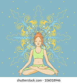 Woman practicing yoga