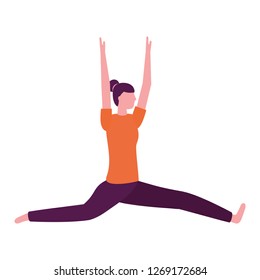 woman practicing yoga