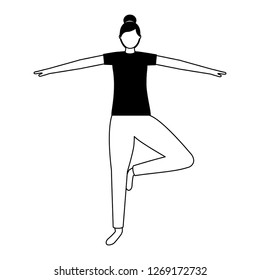 woman practicing yoga