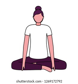 woman practicing yoga