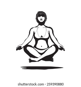 woman practicing yoga 
