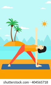 Mujer practicando yoga.