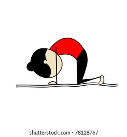 Woman practicing yoga