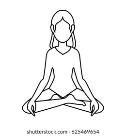 woman practicing yoga character