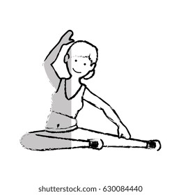 woman practicing yoga icon