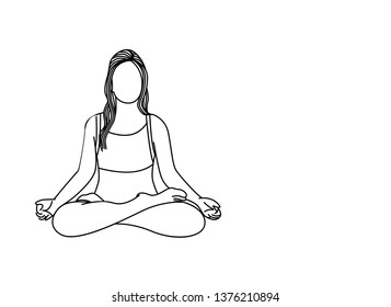 Woman practicing yoga pose, 21st june international yoga day, Particle Design.