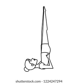 woman practicing yoga position
