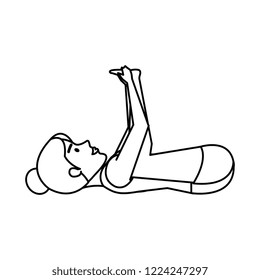 woman practicing yoga position