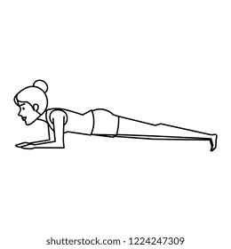 woman practicing yoga position