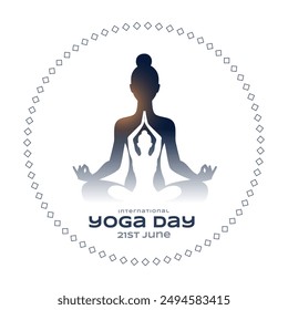 woman practicing yoga posture for yoga day celebration vector