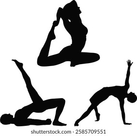 Woman practicing yoga silhouette design