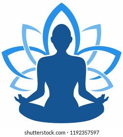 Woman Practicing Yoga Sitting Lotus Position Stock Vector (Royalty Free ...