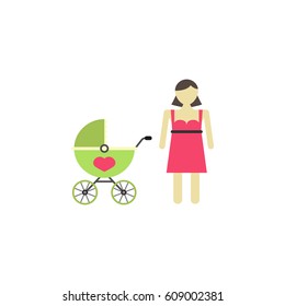 Woman with pram icon