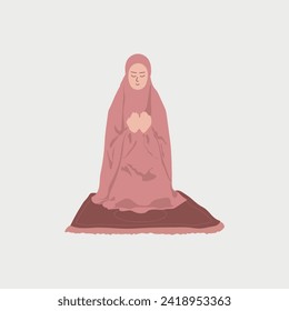 a woman is praying to Allah