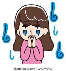 A woman praying to God