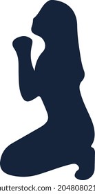 woman praying silhouette vector art