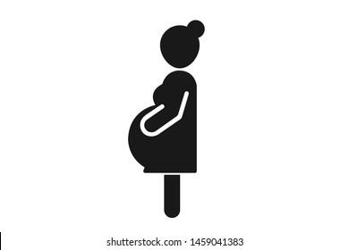 Woman pregnancy black icon vector 