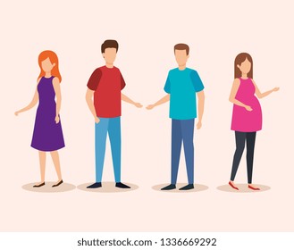 woman pregnancy with people