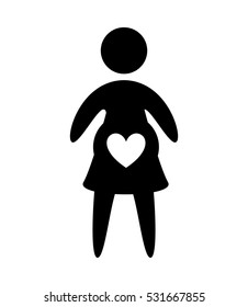 woman pregnancy silhouette isolated icon vector illustration design